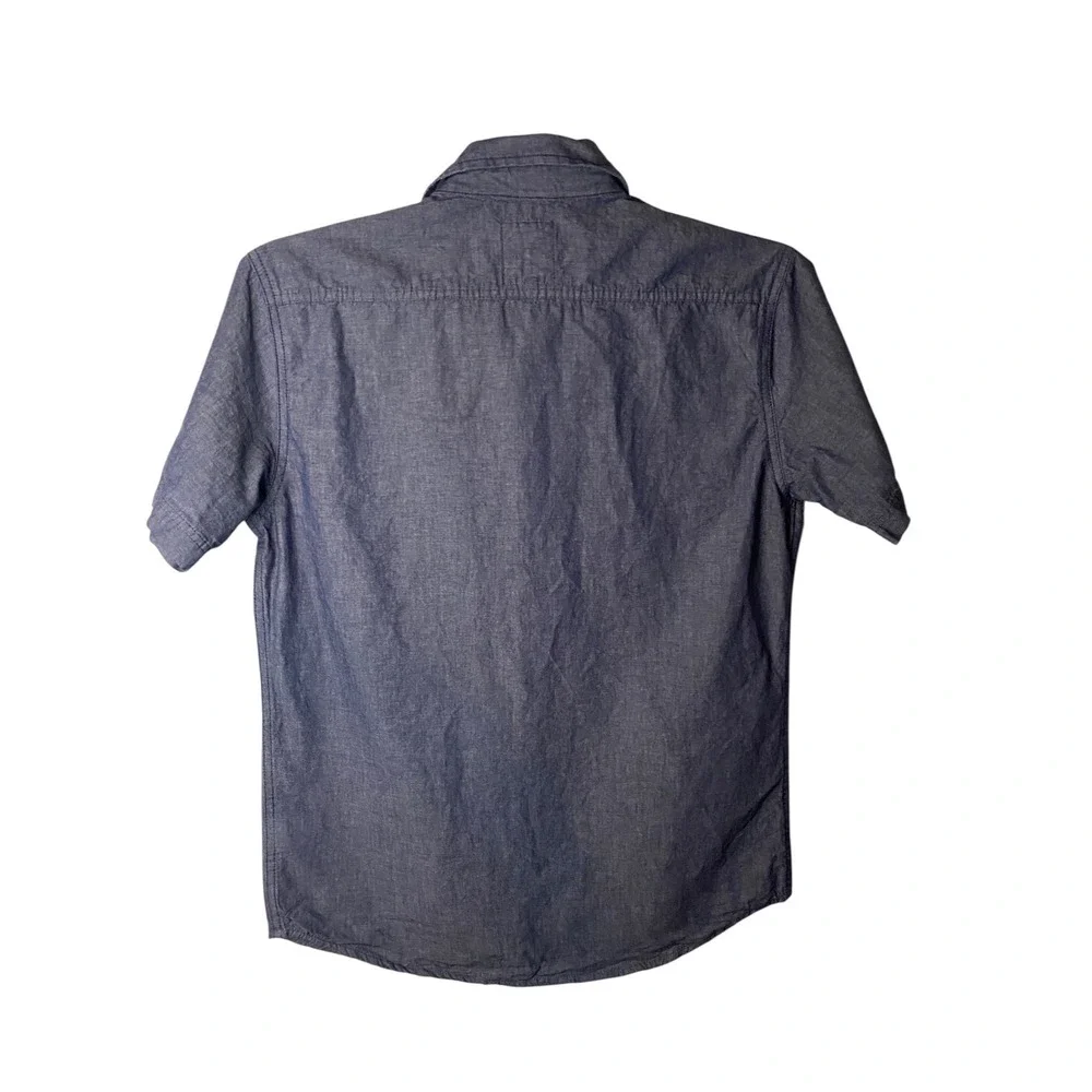 Levis Mens Blue Short Sleeve Denim Button Up Shirt Lightweight Small